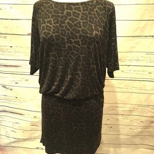 Black Leopard Michael Kors blouson dress